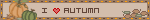 A small pixel badge saying I heart autumn.
